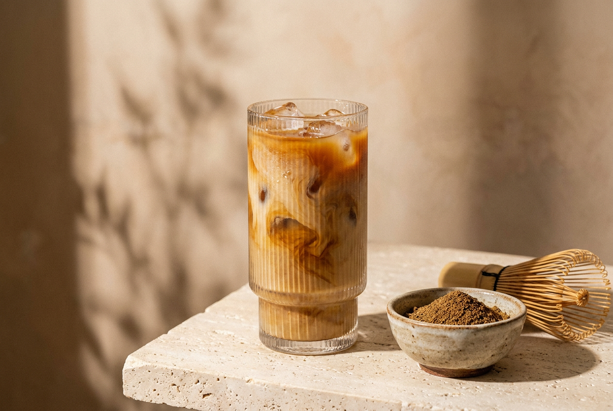 How much caffeine is in a hōjicha latte?